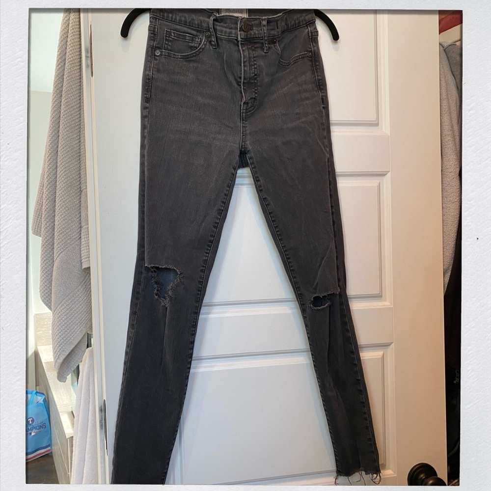 Madewell 9” high rise black skinny jeans